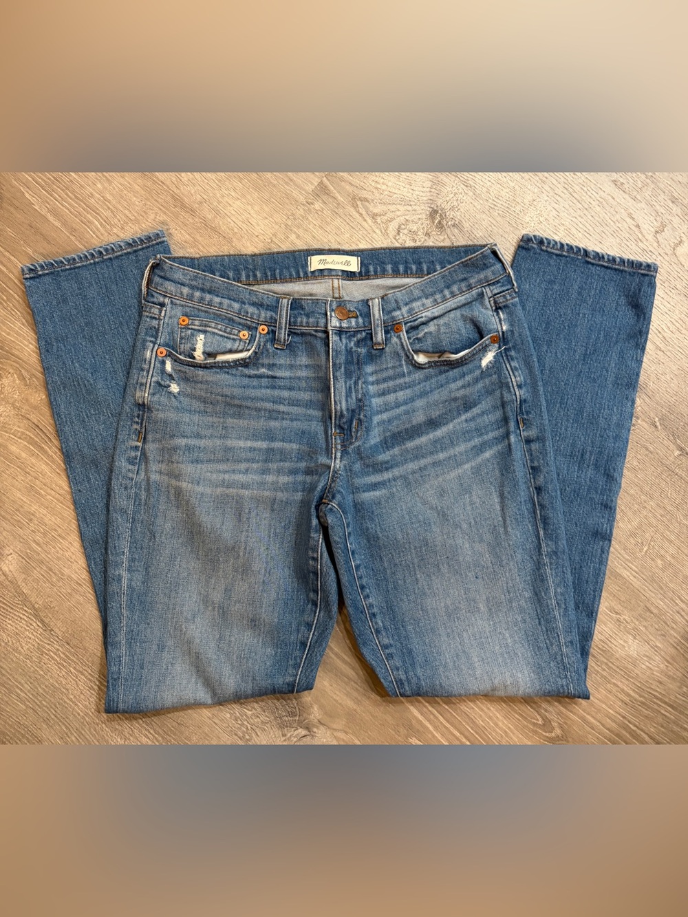 Madewell The High-Rise Slim Boyjean Jeans Womens 27 Blue Stretch Preppy Denim